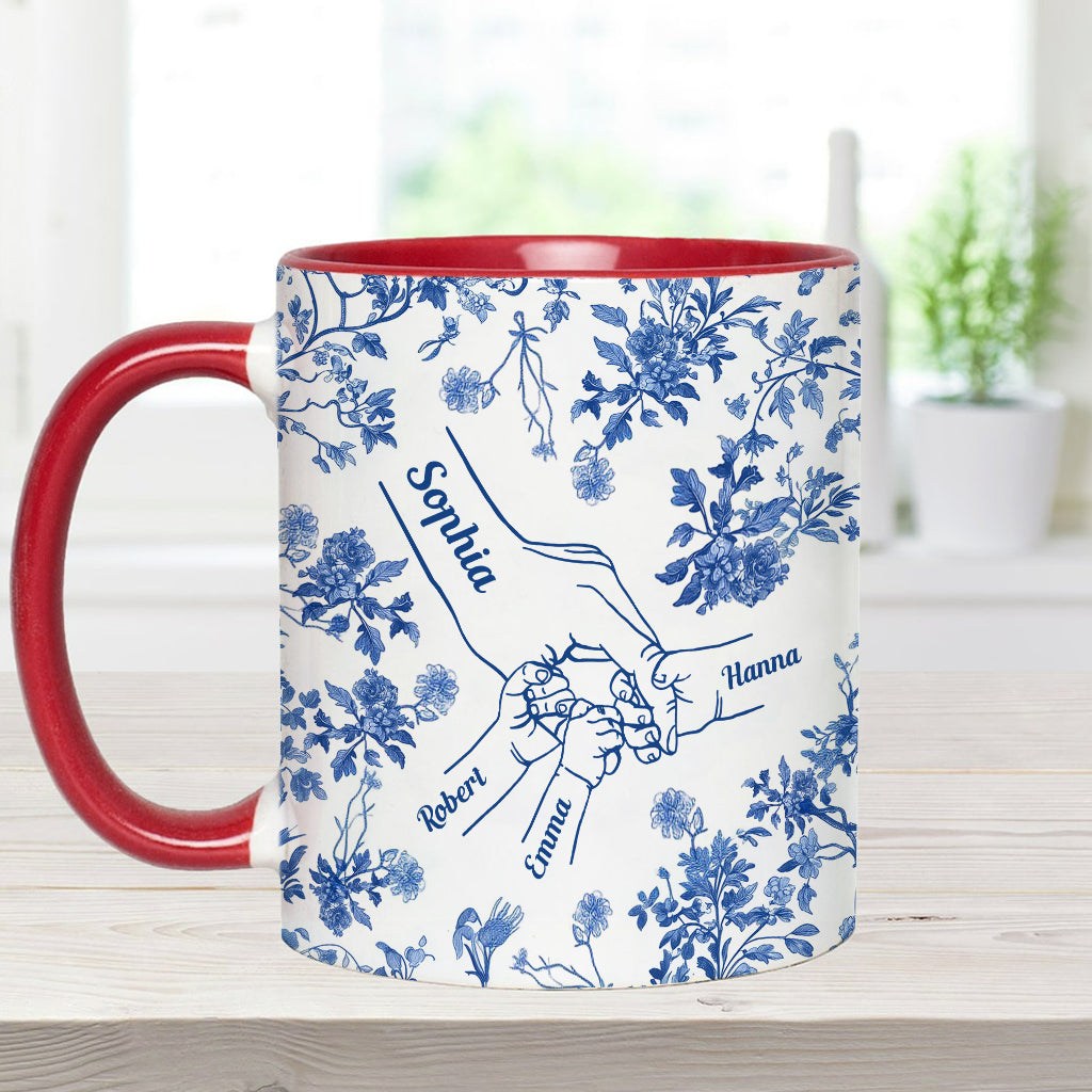 Mother's Hand Toile de Jouy - Personalized Mother Accent Mug