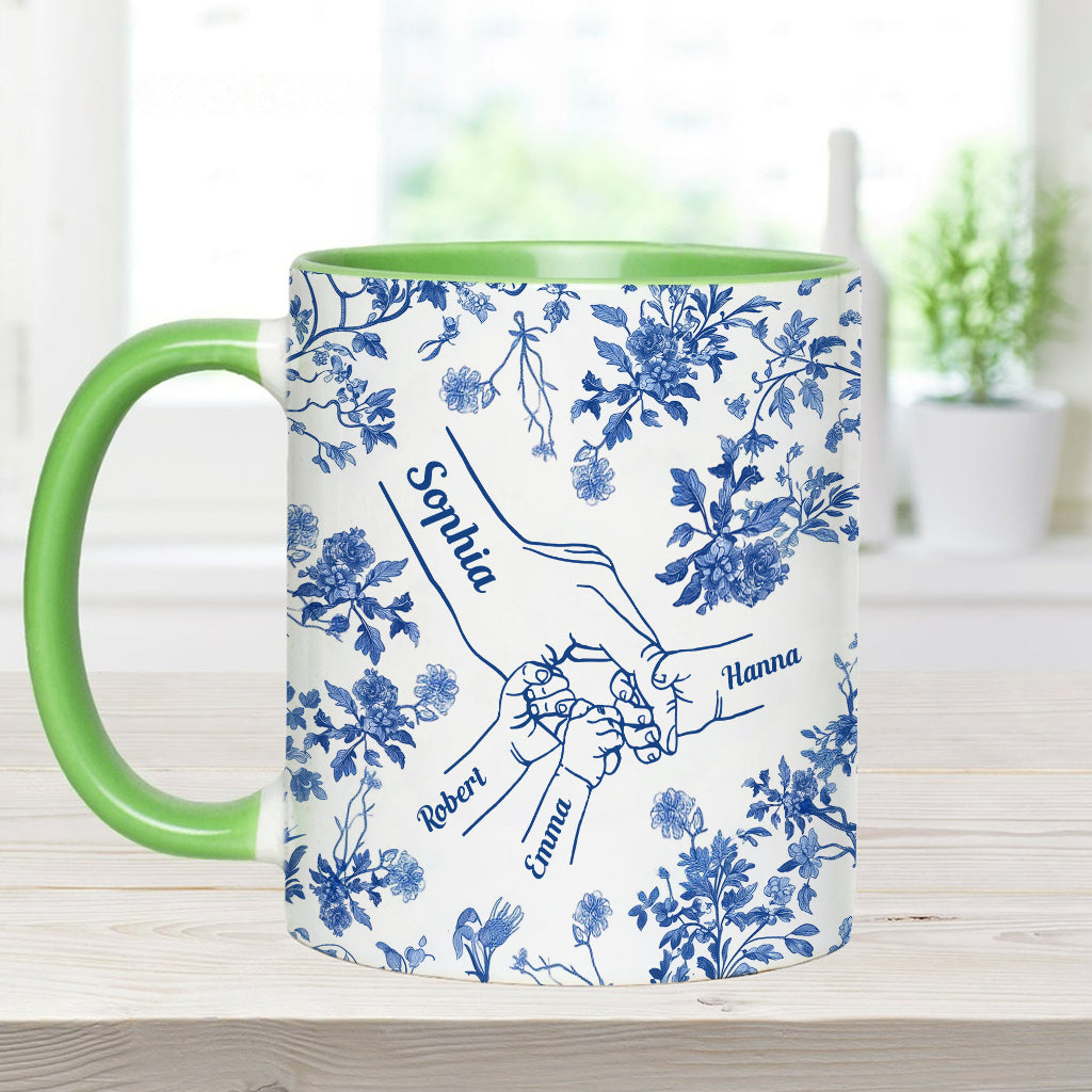 Mother's Hand Toile de Jouy - Personalized Mother Accent Mug