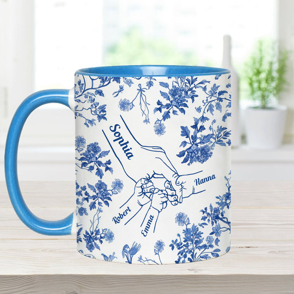 Mother's Hand Toile de Jouy - Personalized Mother Accent Mug