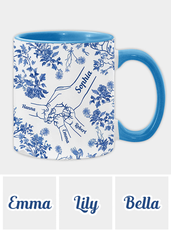 Mother's Hand Toile de Jouy - Personalized Mother Accent Mug