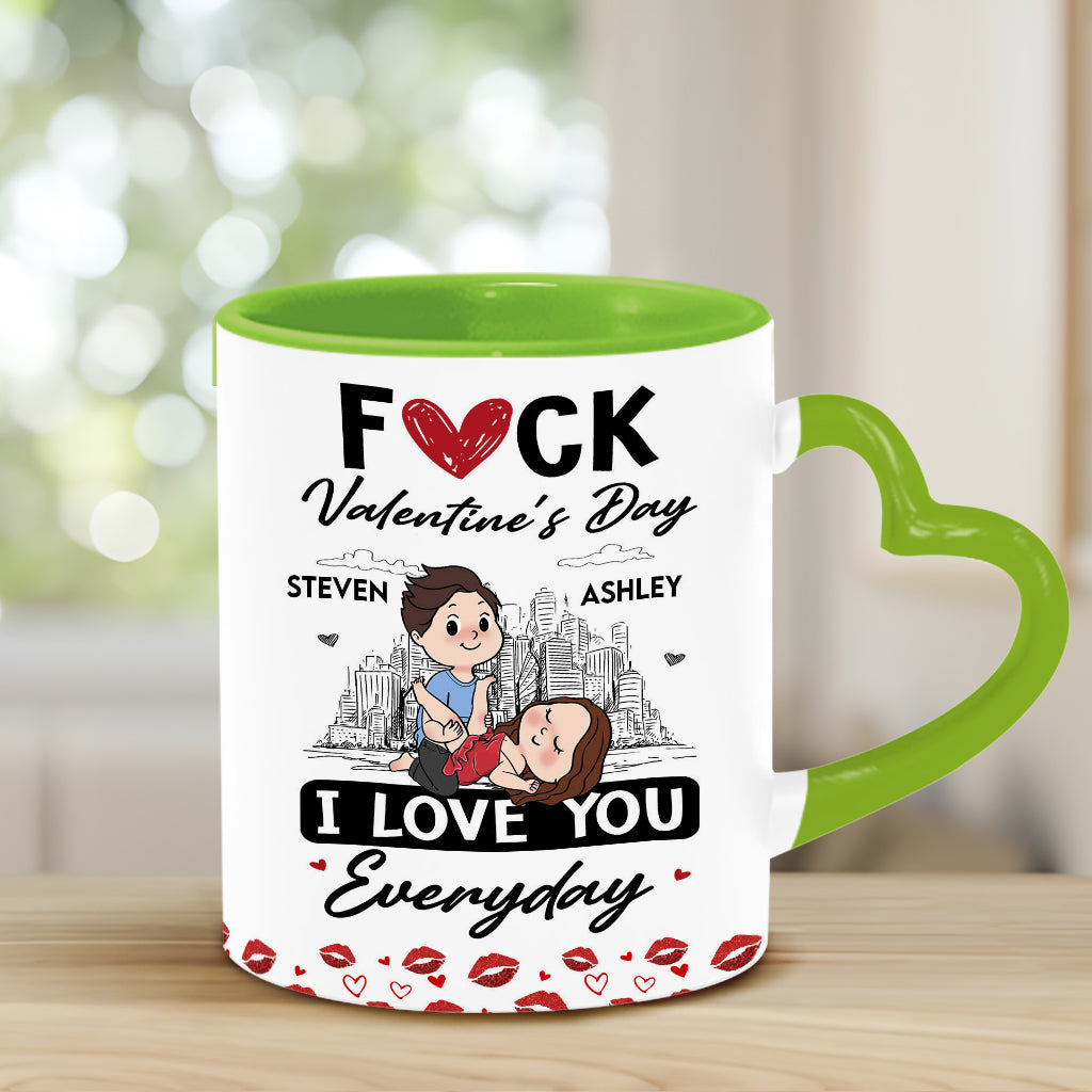 I Love You - Personalized Couple Heart Handle Mug