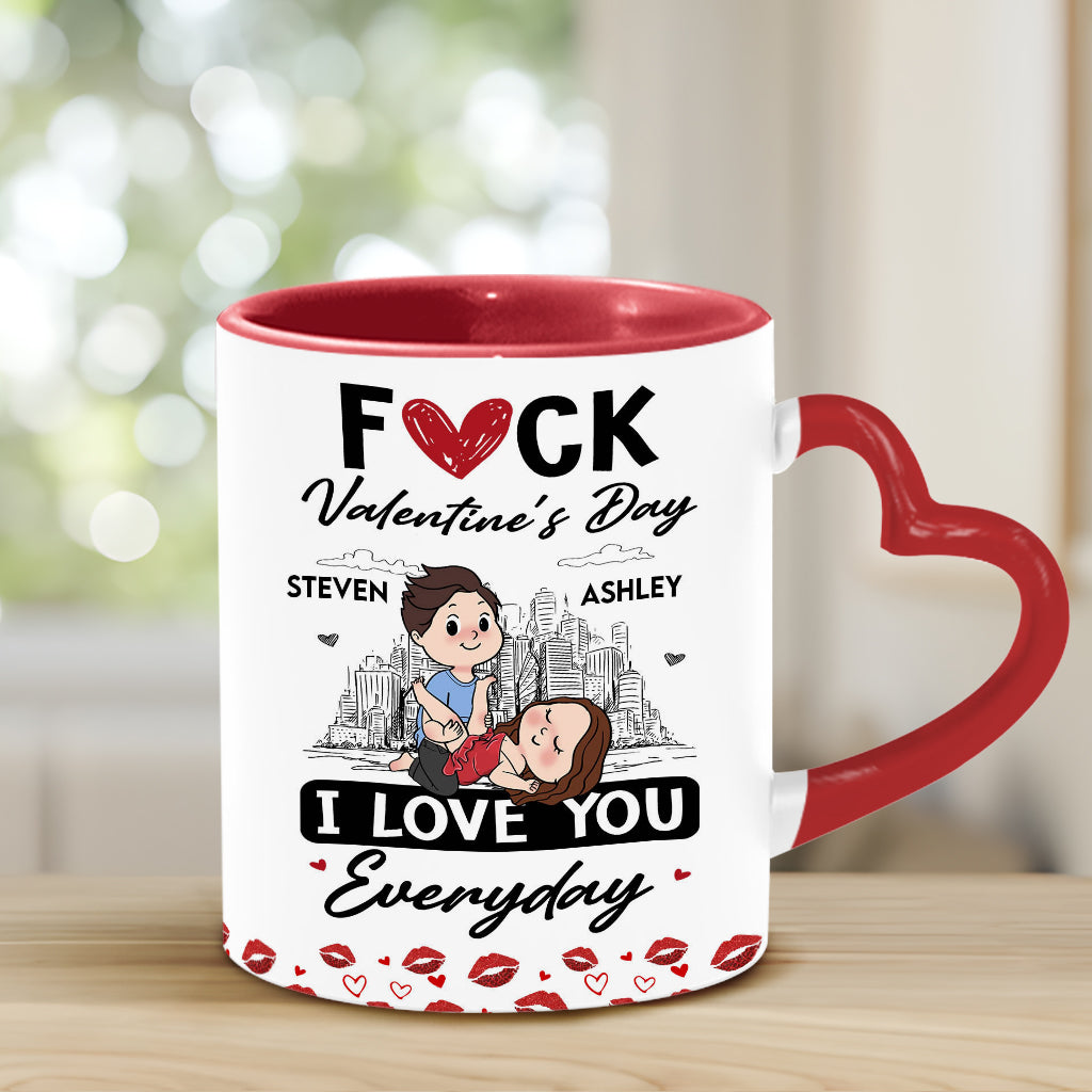 I Love You - Personalized Couple Heart Handle Mug