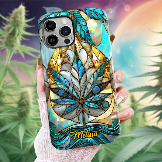 Atemberaubendes Blatt - Personalisierte Handyhülle mit Cannabis-Vollbilddruck