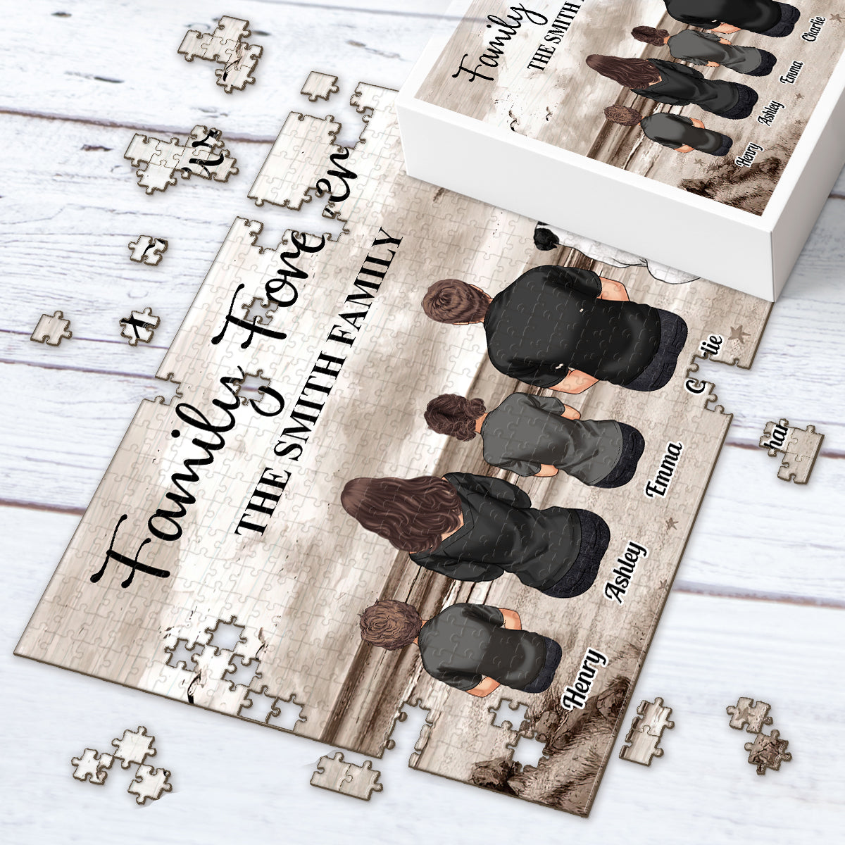 Familie für immer – Personalisiertes Familienpuzzle