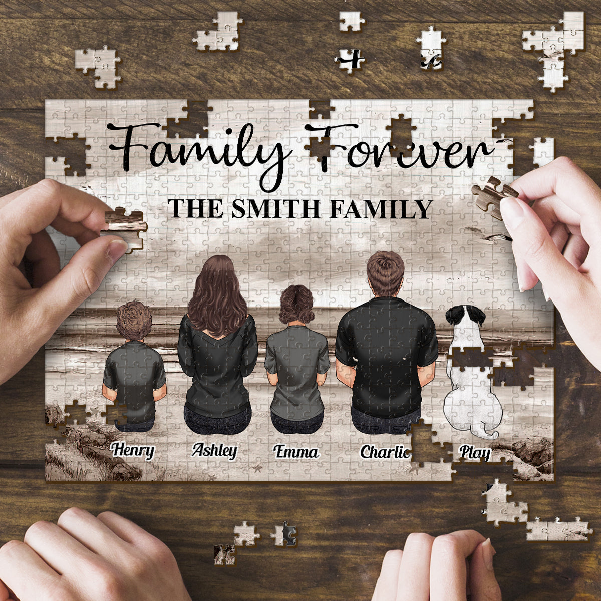 Familie für immer – Personalisiertes Familienpuzzle