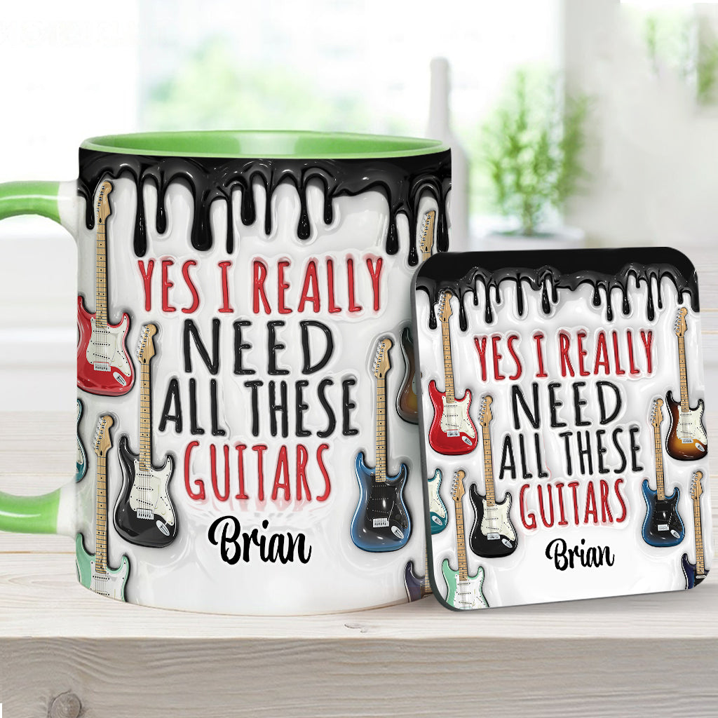 Oui, j'ai vraiment besoin de toutes ces guitares ! – Mug personnalisé avec motif guitare