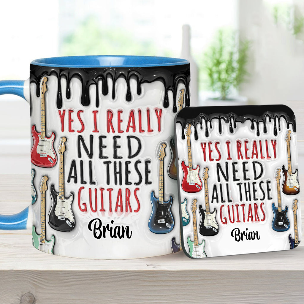 Oui, j'ai vraiment besoin de toutes ces guitares ! – Mug personnalisé avec motif guitare
