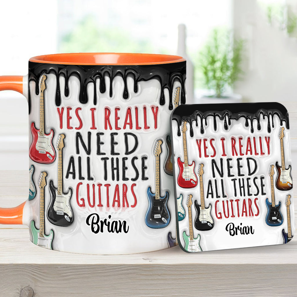 Oui, j'ai vraiment besoin de toutes ces guitares ! – Mug personnalisé avec motif guitare