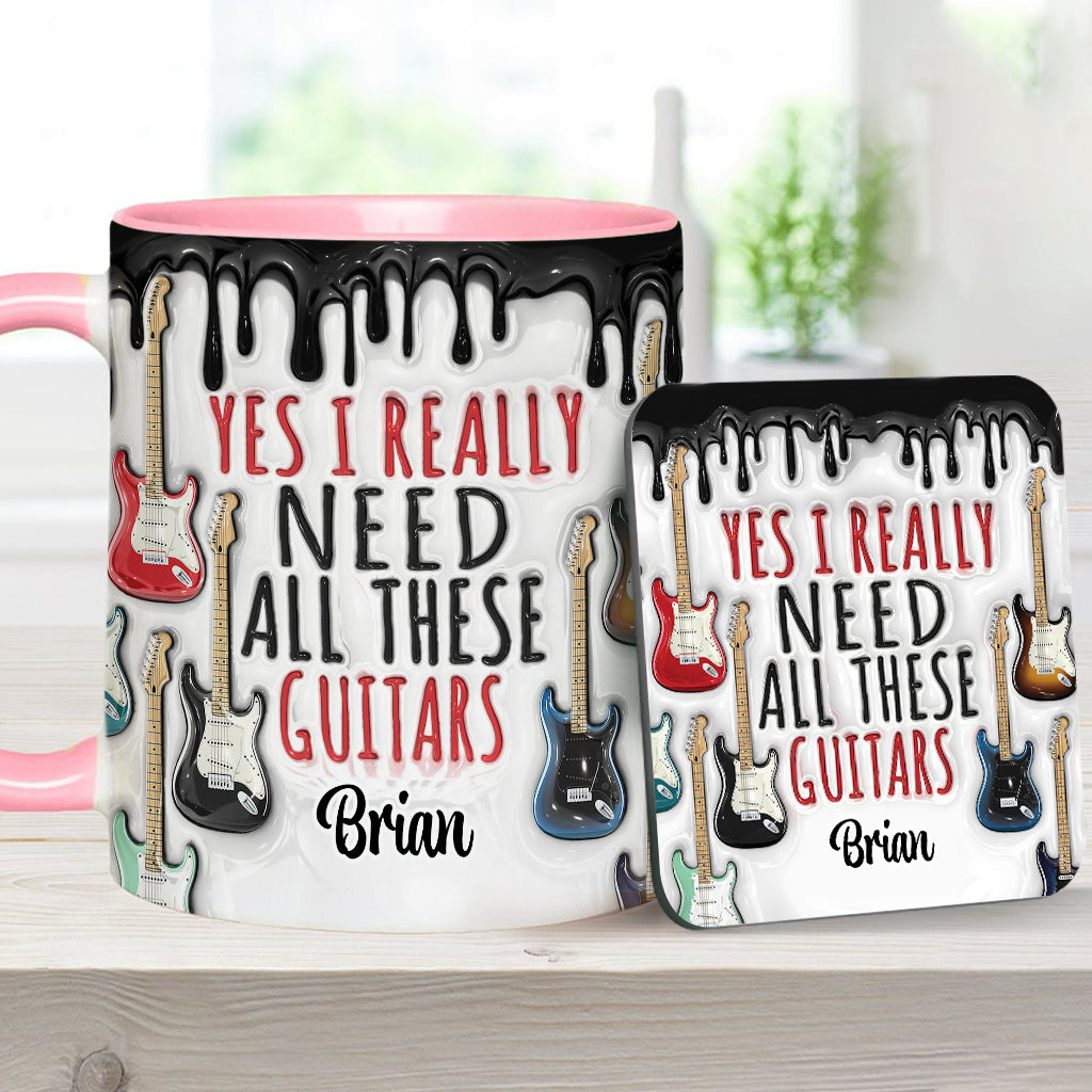 Oui, j'ai vraiment besoin de toutes ces guitares ! – Mug personnalisé avec motif guitare