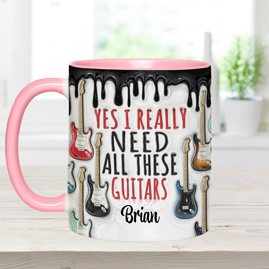 Oui, j'ai vraiment besoin de toutes ces guitares ! – Mug personnalisé avec motif guitare