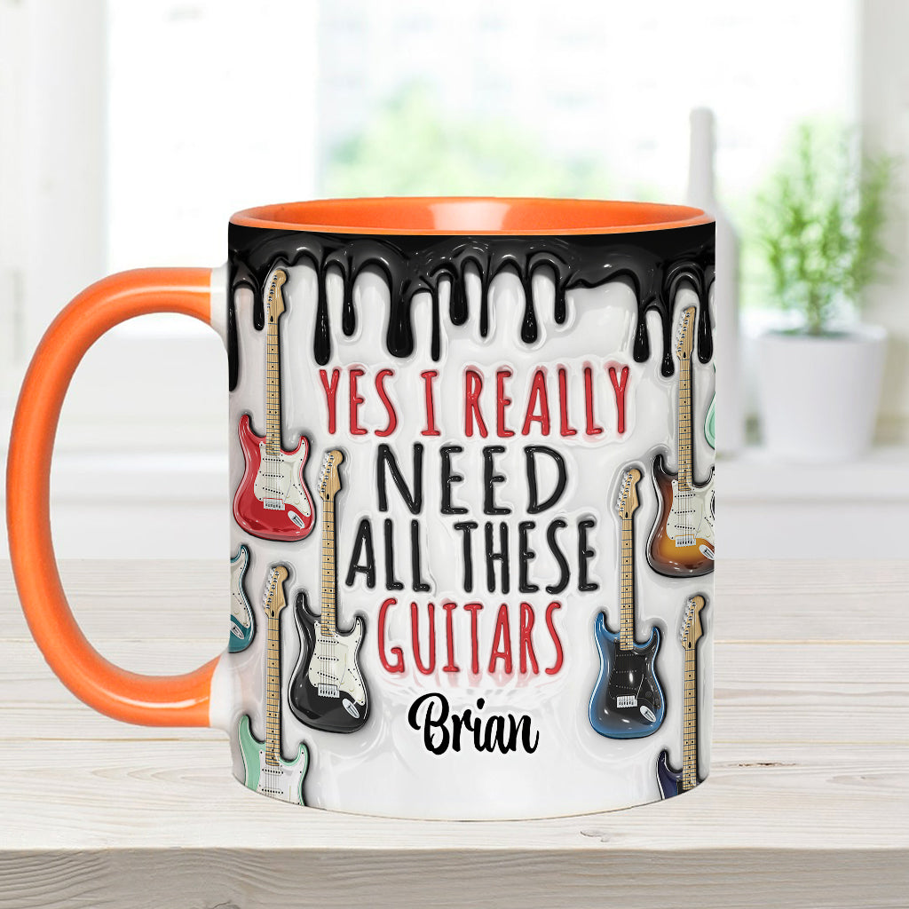 Oui, j'ai vraiment besoin de toutes ces guitares ! – Mug personnalisé avec motif guitare