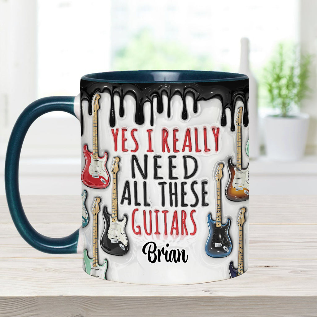 Oui, j'ai vraiment besoin de toutes ces guitares ! – Mug personnalisé avec motif guitare