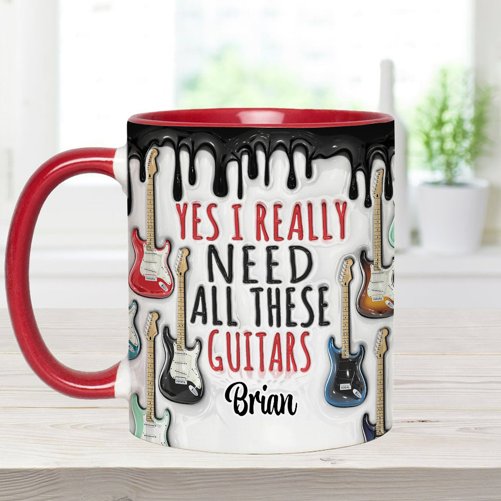 Oui, j'ai vraiment besoin de toutes ces guitares ! – Mug personnalisé avec motif guitare