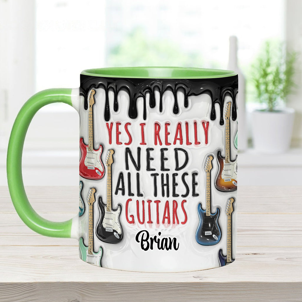 Oui, j'ai vraiment besoin de toutes ces guitares ! – Mug personnalisé avec motif guitare