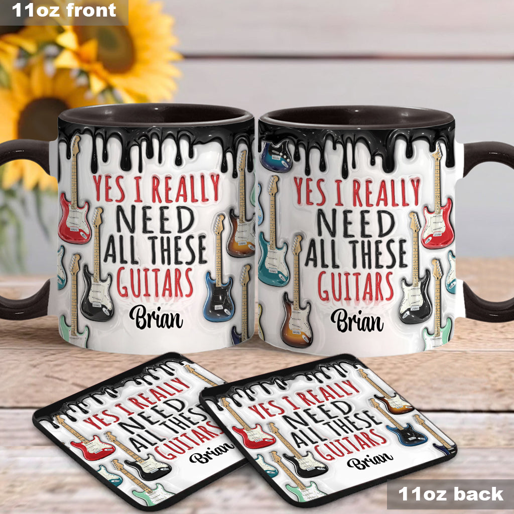 Oui, j'ai vraiment besoin de toutes ces guitares ! – Mug personnalisé avec motif guitare