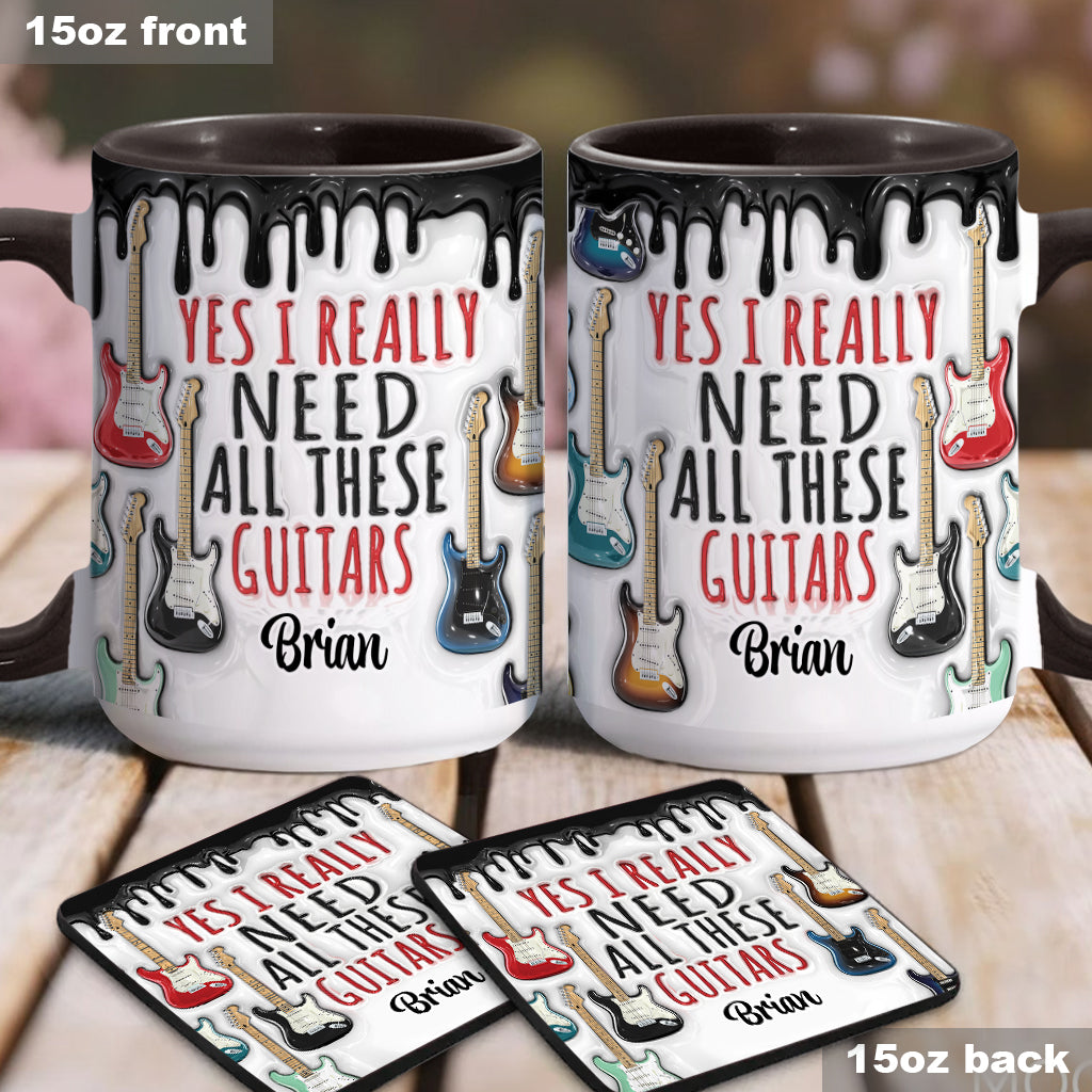 Oui, j'ai vraiment besoin de toutes ces guitares ! – Mug personnalisé avec motif guitare