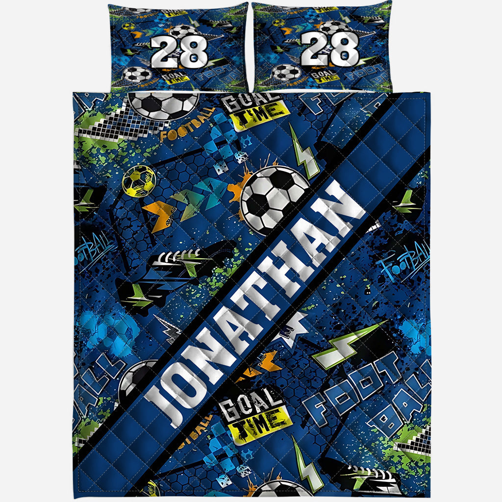 Goal Time – Personalisiertes Fußball-Bettwäscheset