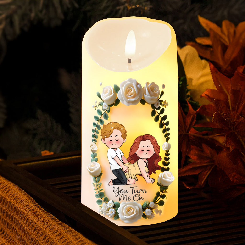 You Turn Me On - Personalized Couple Flameless Candle