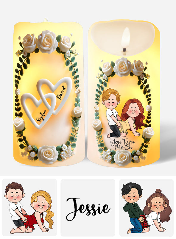 You Turn Me On - Personalized Couple Flameless Candle