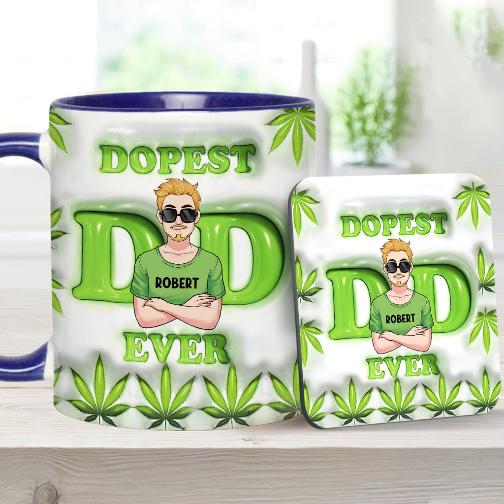 Daddy's Lil Buds World's Dopest Dad - Personalized Father Accent Mug