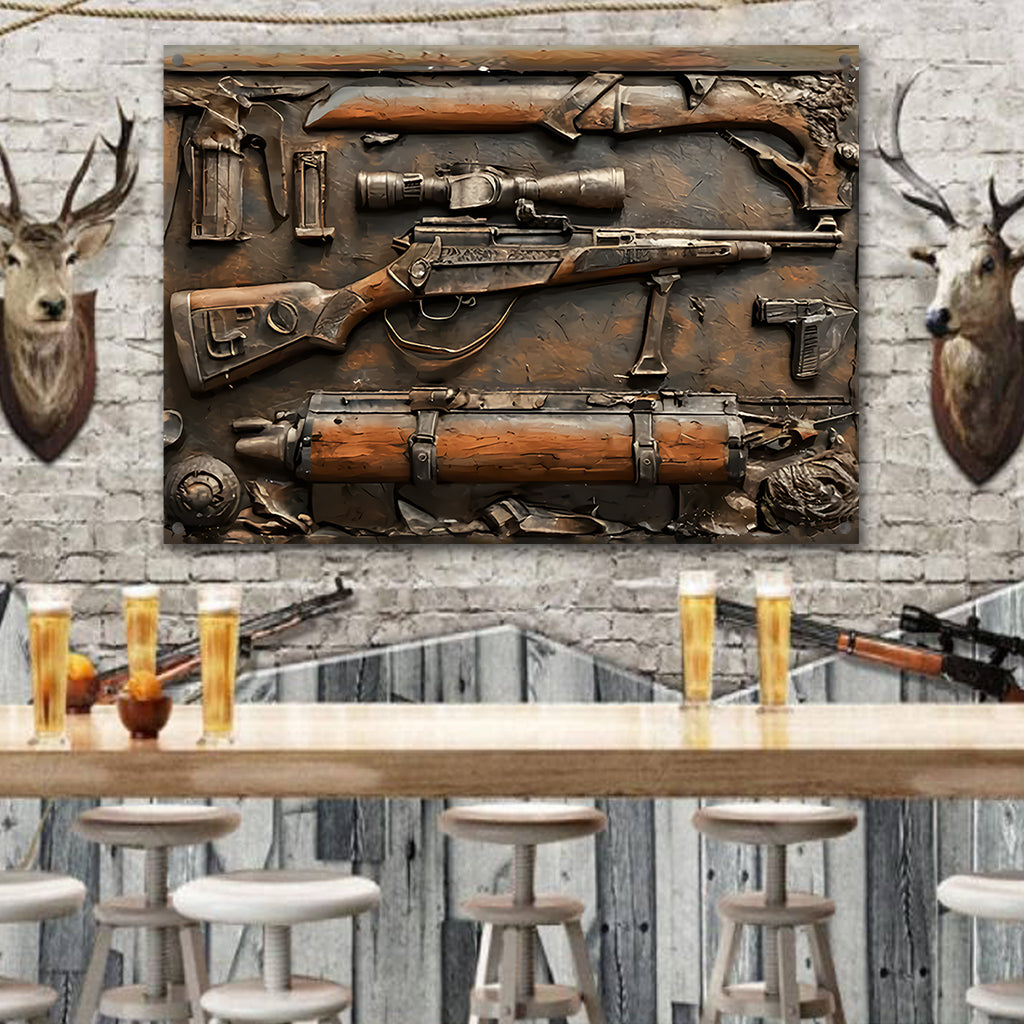Vintage Tools - Personalisiertes rechteckiges Metallschild für die Jagd