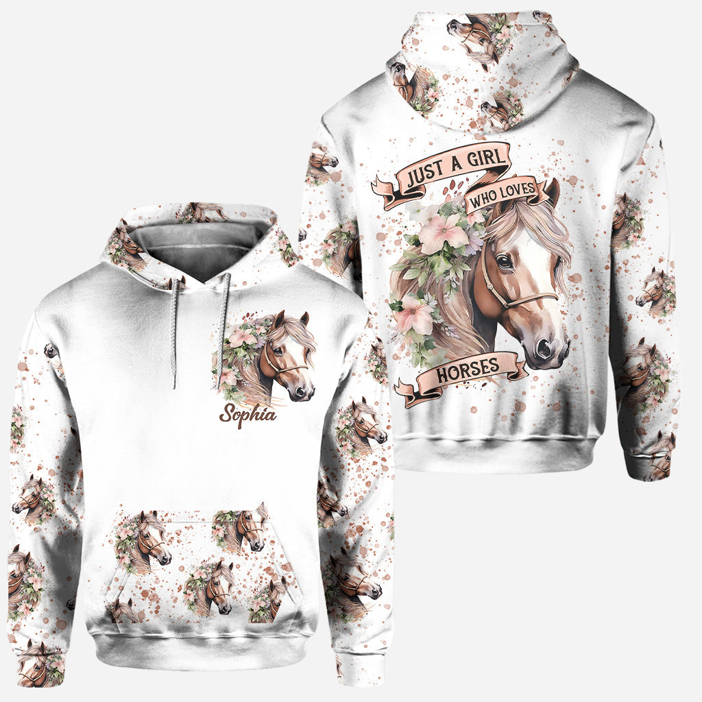 Just A Girl Who Loves Horses - Personalized Horse Hoodie and Leggings