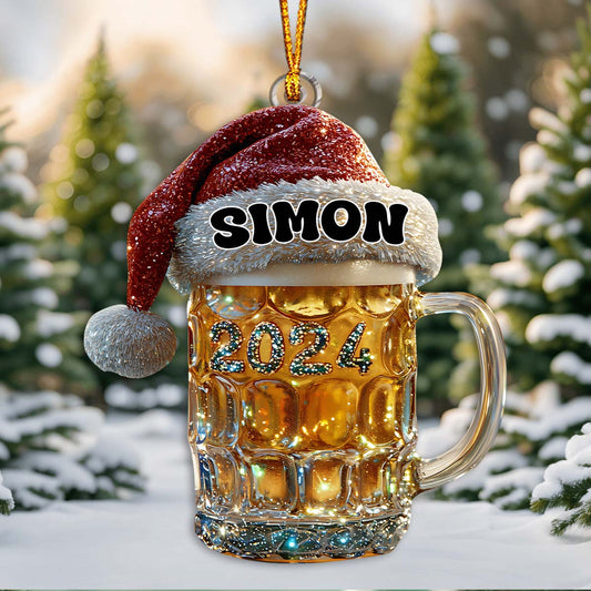 Fröhliche Bierweihnachten – Personalisierter Bier-Weihnachtsbaumschmuck