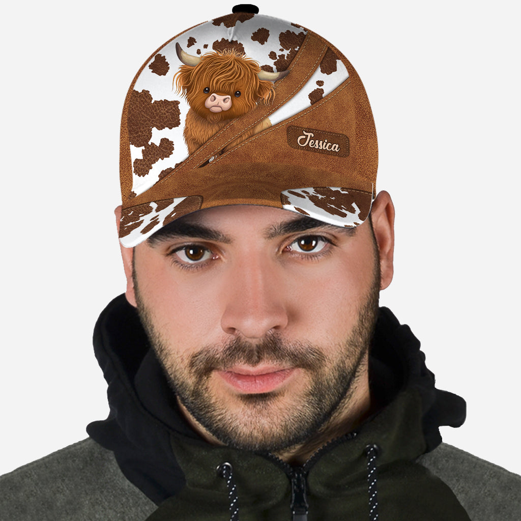 Einfach ein Mädchen, das Hochlandrinder liebt – personalisierte klassische Kappe