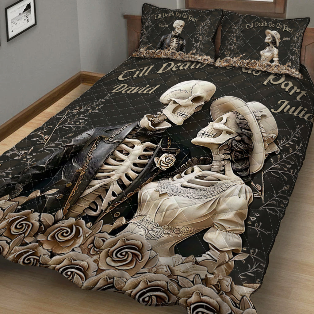 Till Death Do Us Part - Personalized Couple Quilt Set