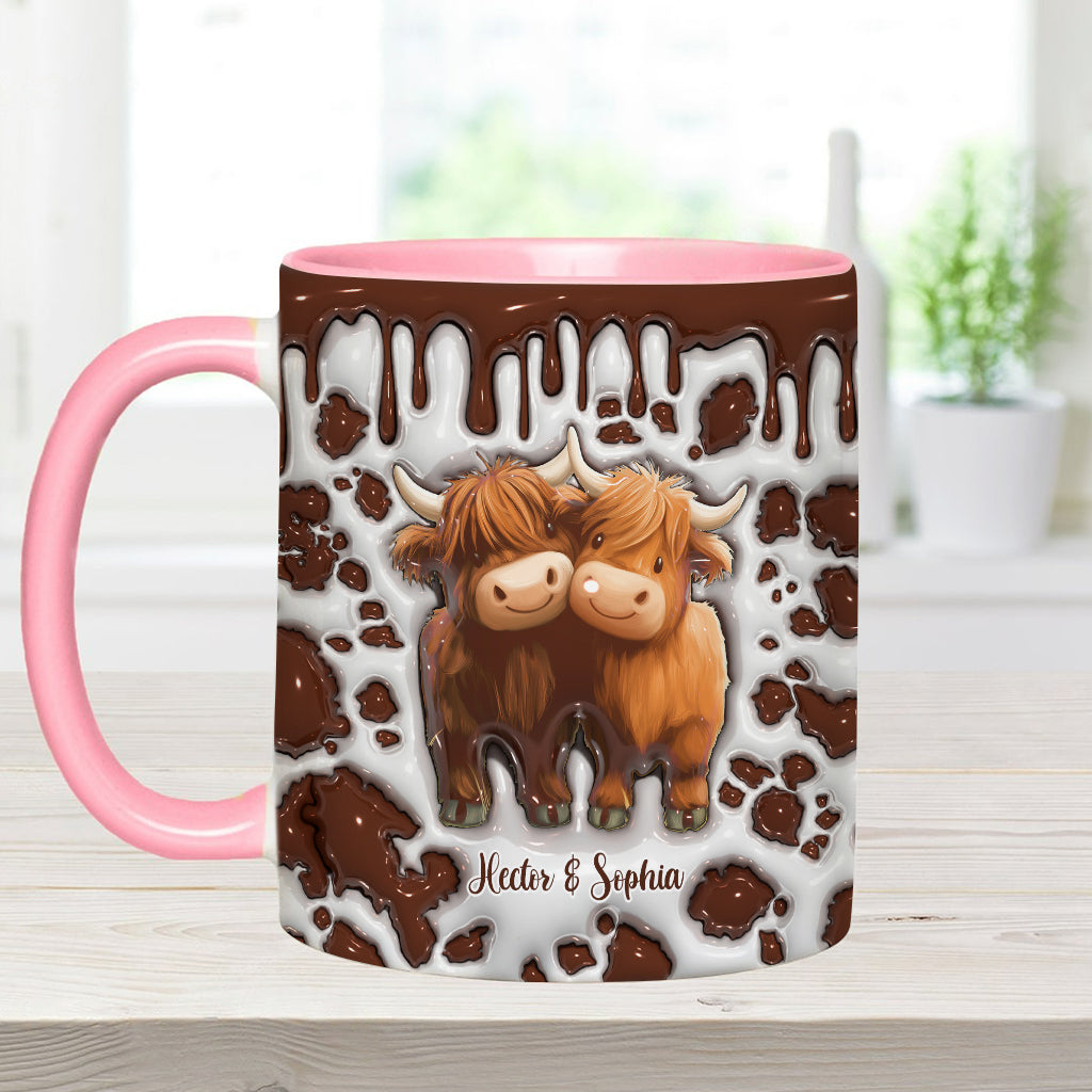 „Du und ich, wir schaffen das“ – personalisierte Tasse mit Hochlandrind-Motiv