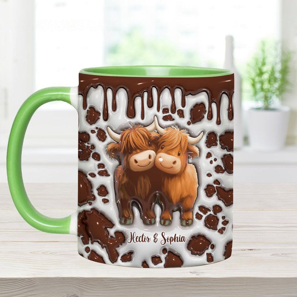 „Du und ich, wir schaffen das“ – personalisierte Tasse mit Hochlandrind-Motiv