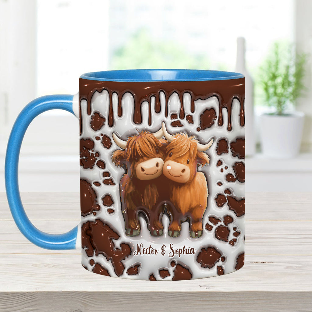 „Du und ich, wir schaffen das“ – personalisierte Tasse mit Hochlandrind-Motiv