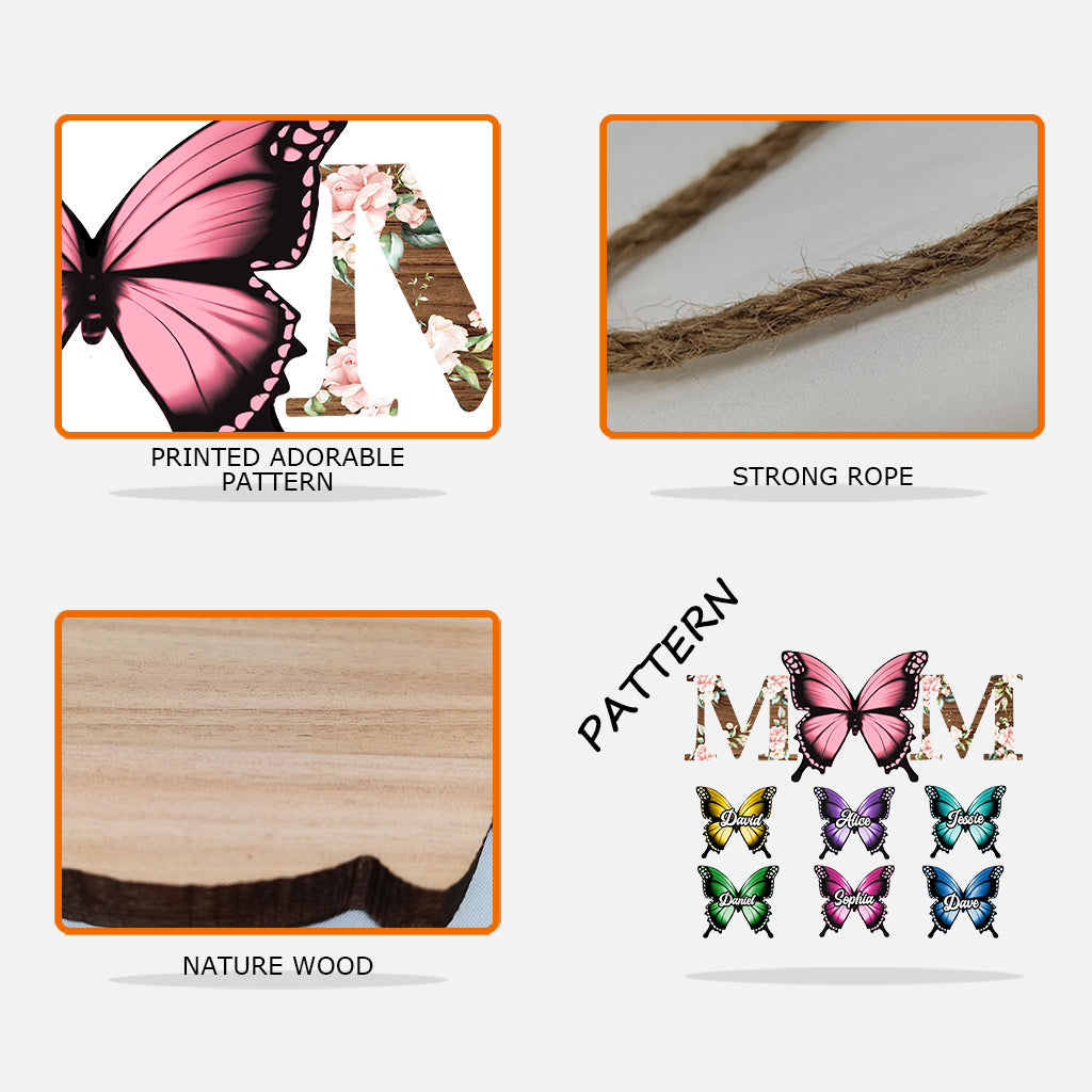 Mother And Children Butterfly - Personalized Mother Pallet Wood Sign