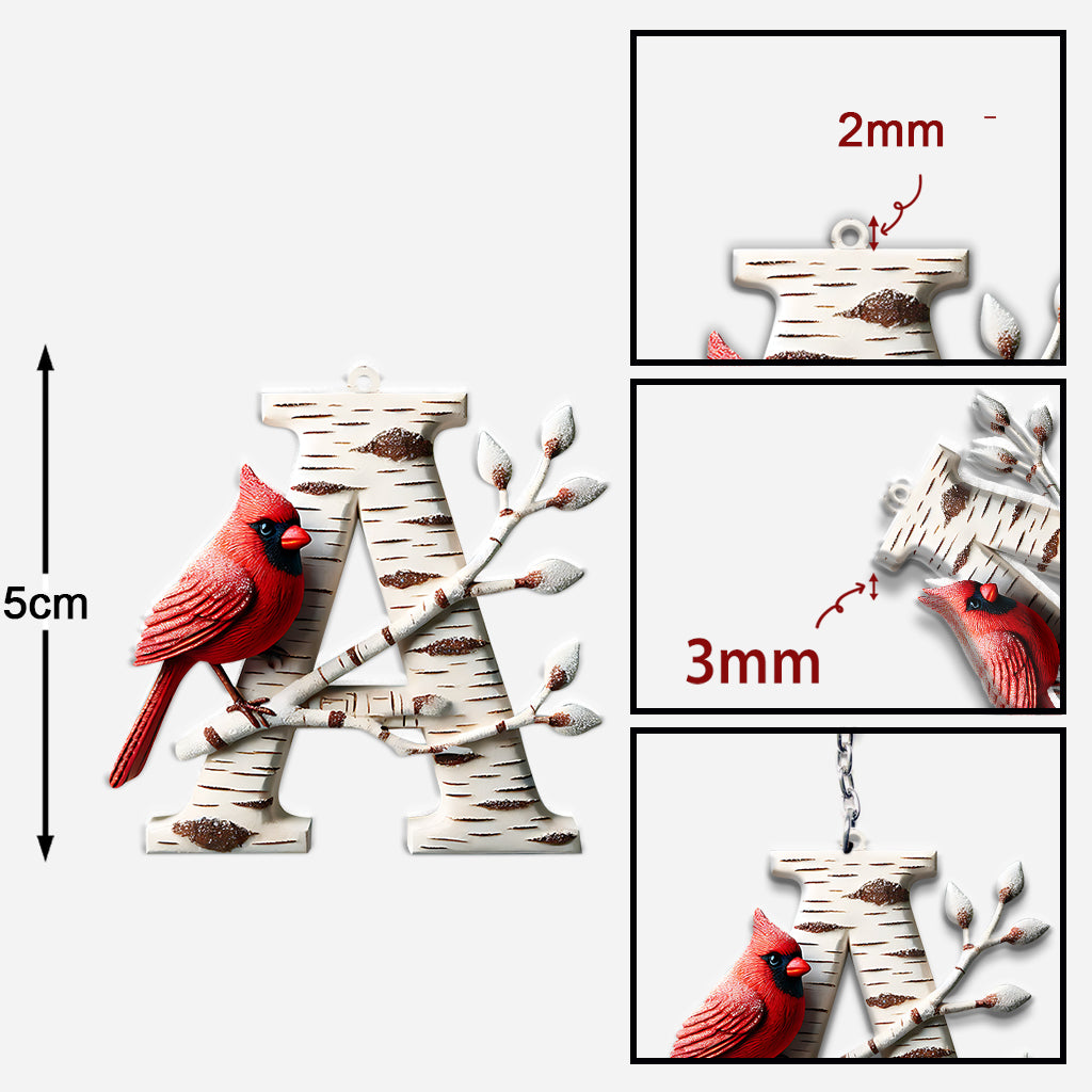 Cardinal Letter - Personalized Memorial Keychain