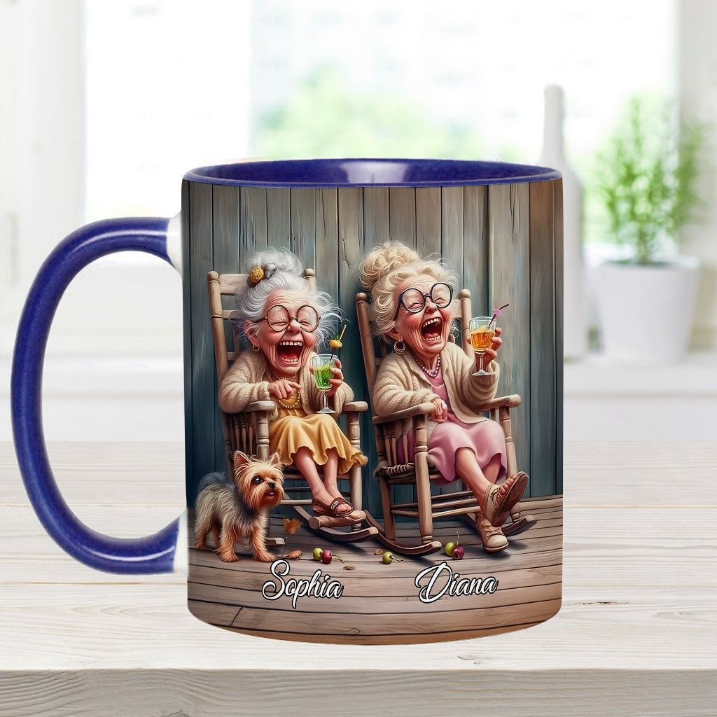 Let's Be Friends Til We Re Old And Bonkers - Personalized Bestie Accent Mug