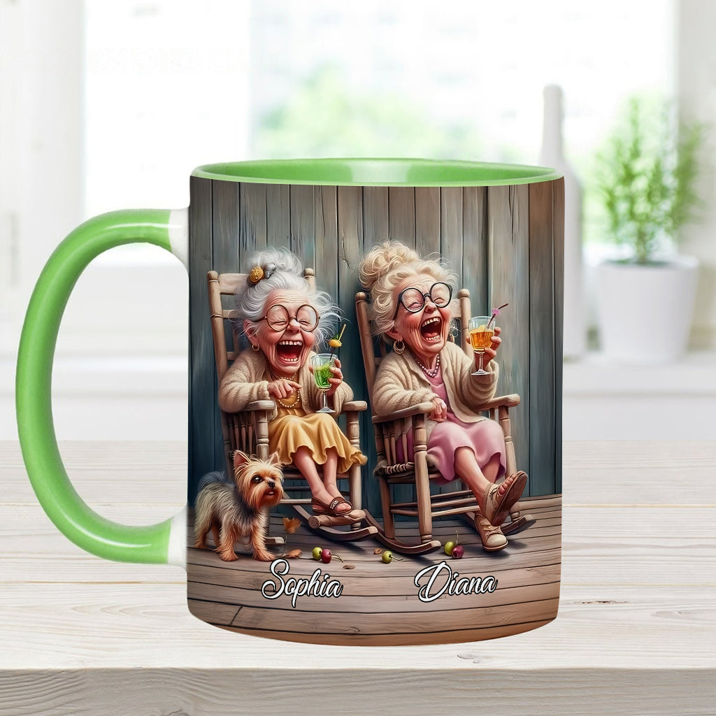 Let's Be Friends Til We Re Old And Bonkers - Personalized Bestie Accent Mug