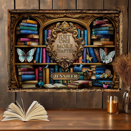 Just One More Chapter - Personalized Book Rectangle Metal Sign