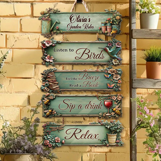 Garden Rules - Personalized Gardening Pallet Wood Sign