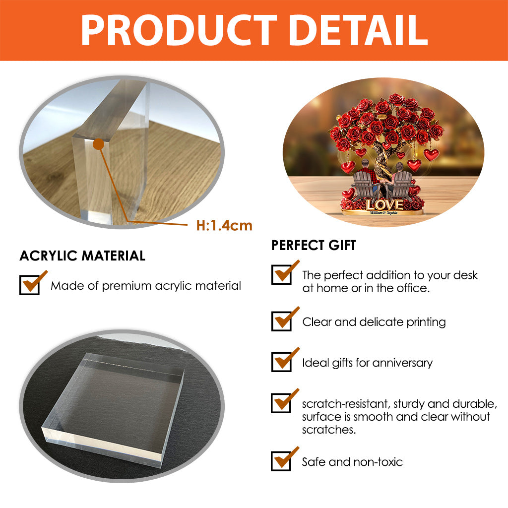 Tree of Love Christmas Gift for Couple - Personalized Couple Custom Shaped Acrylic Plaque