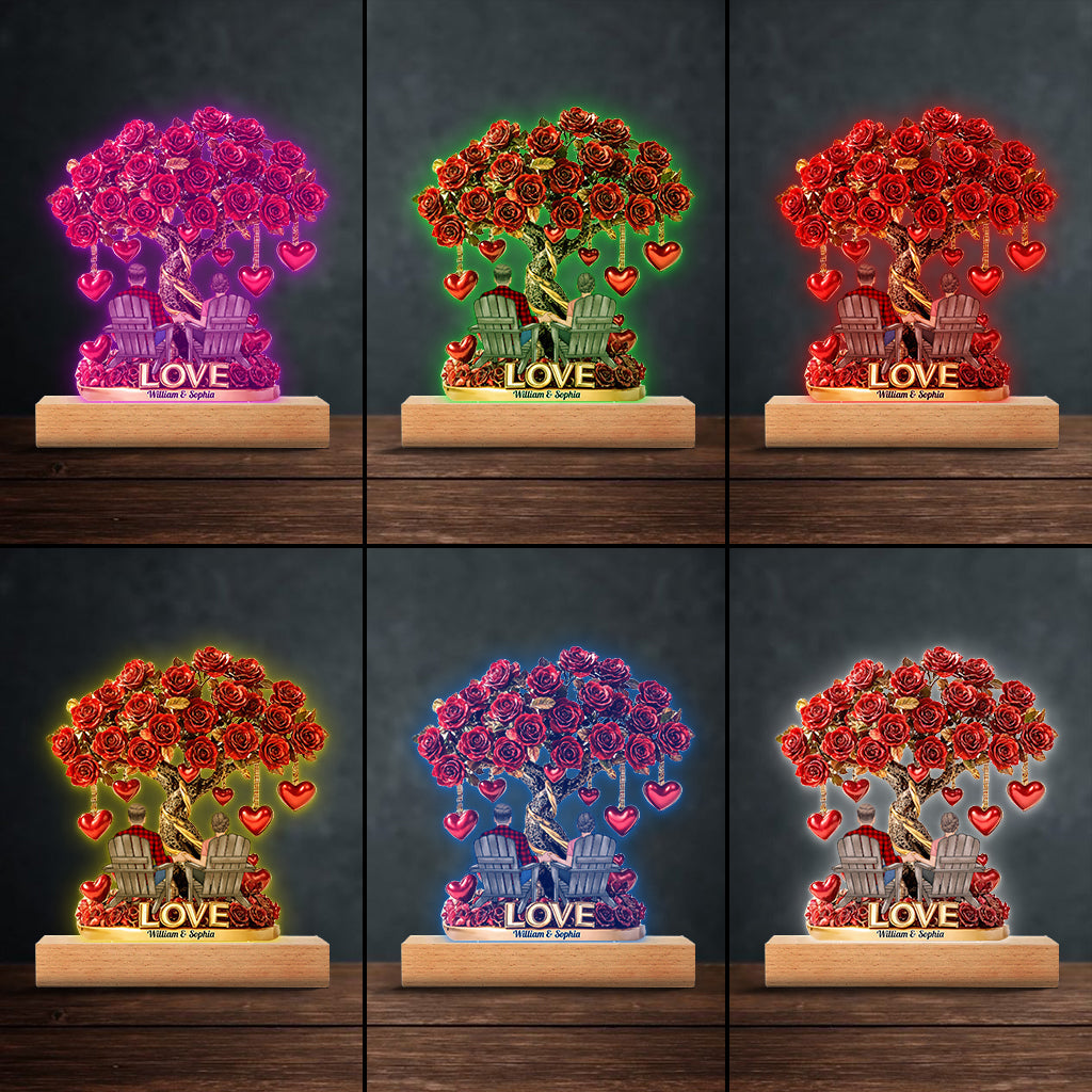 Tree of Love - Personalized Couple Shaped Plaque Light Base