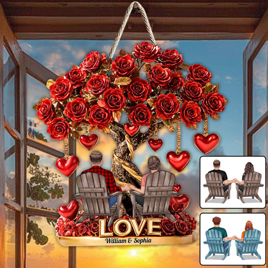 Tree of Love - Personalized Couple Custom Shaped Wood Sign