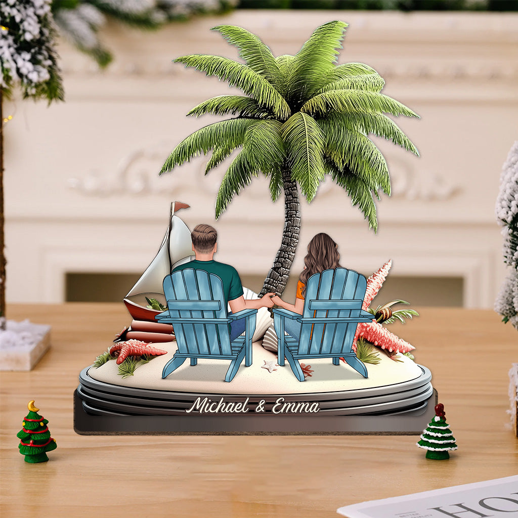 Chilling On The Beach - Personalized Couple 1 Layered Big Freestanding