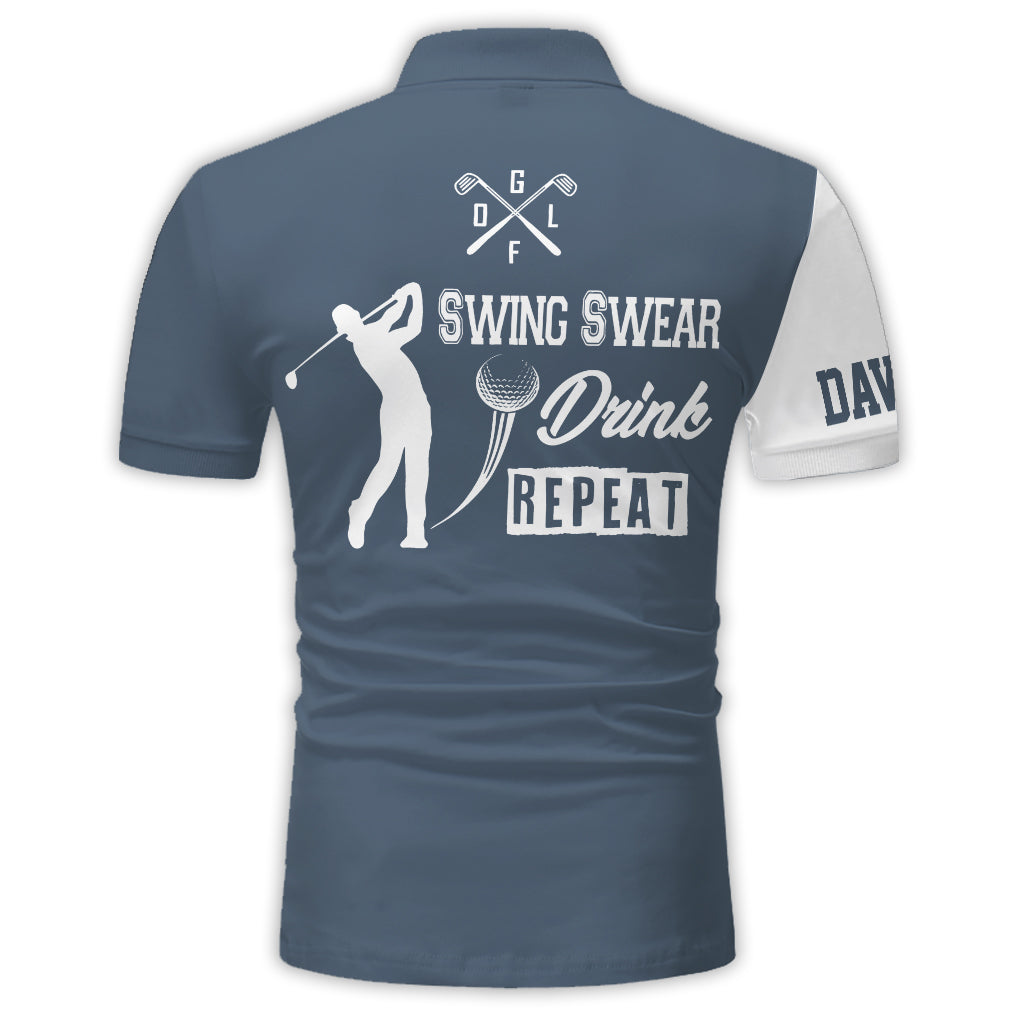 Polo de golf personnalisé Swing Swear Drink -