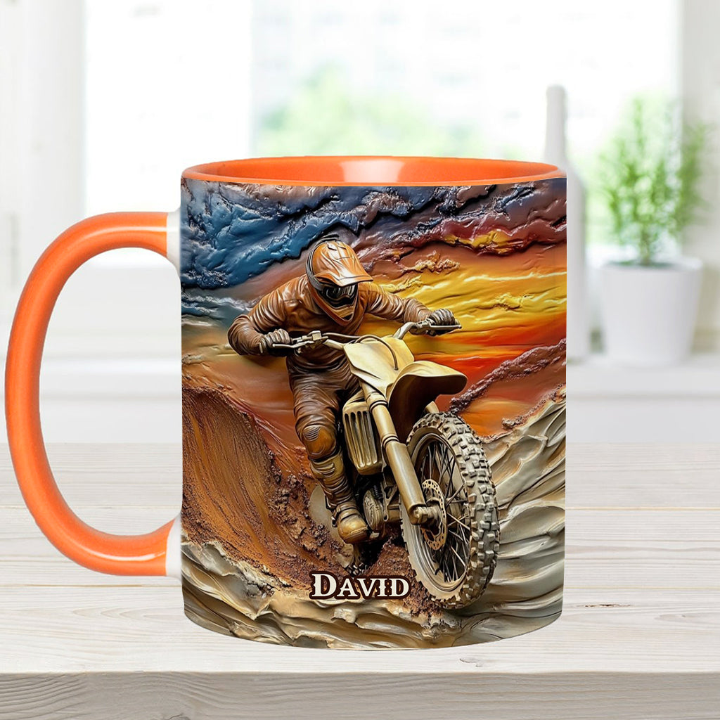 Né pour rouler - Mug personnalisé à motif motocross