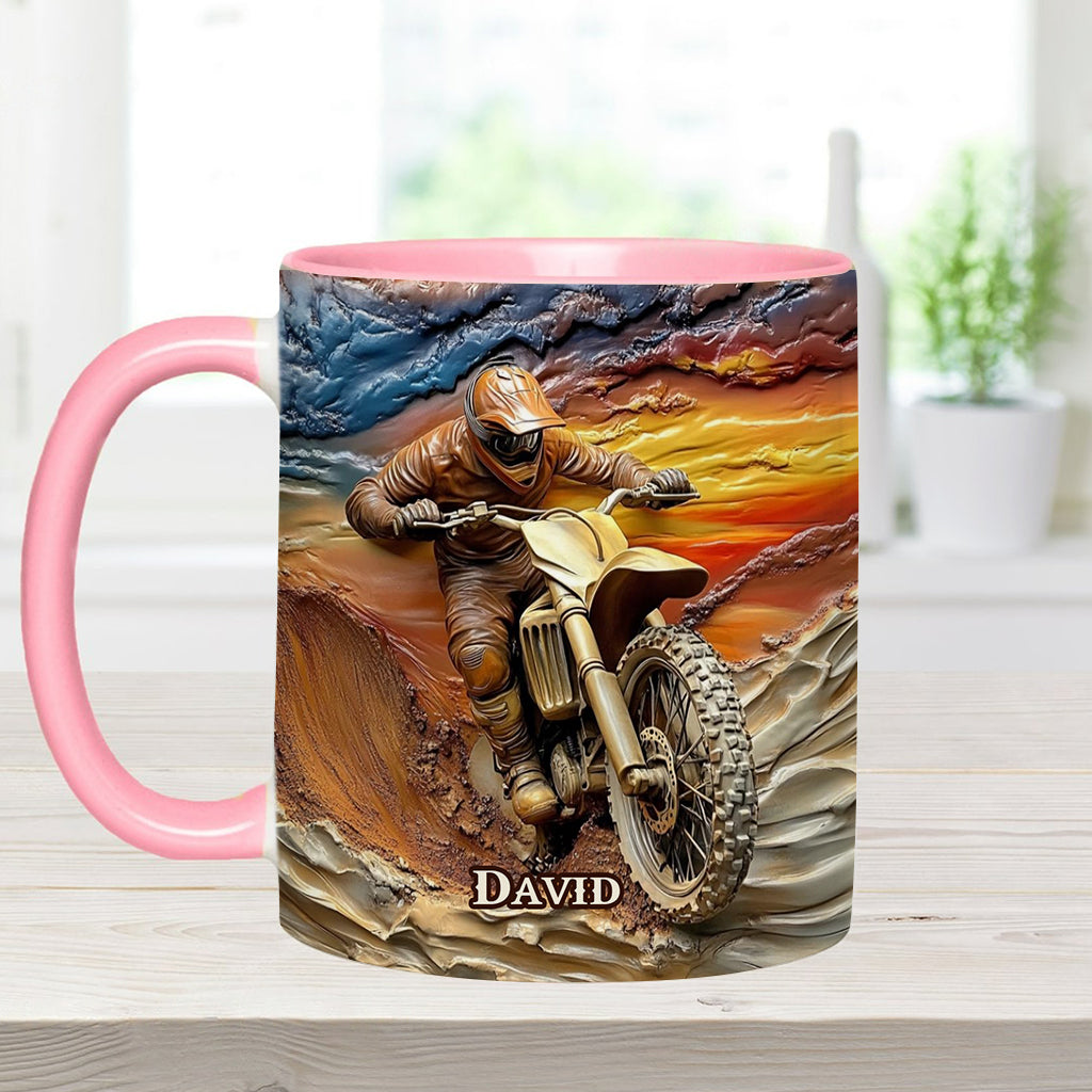 Né pour rouler - Mug personnalisé à motif motocross