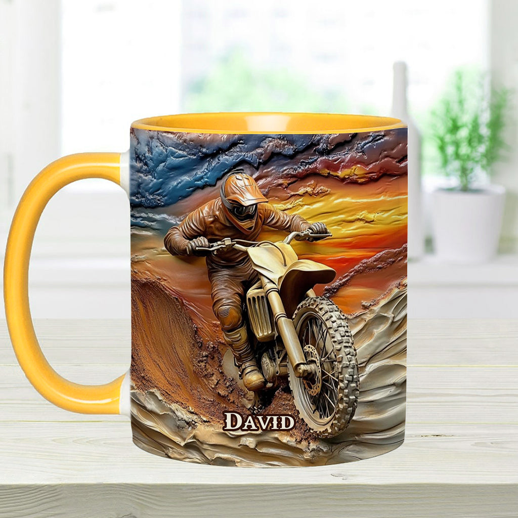 Né pour rouler - Mug personnalisé à motif motocross