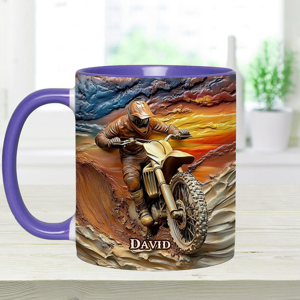 Né pour rouler - Mug personnalisé à motif motocross