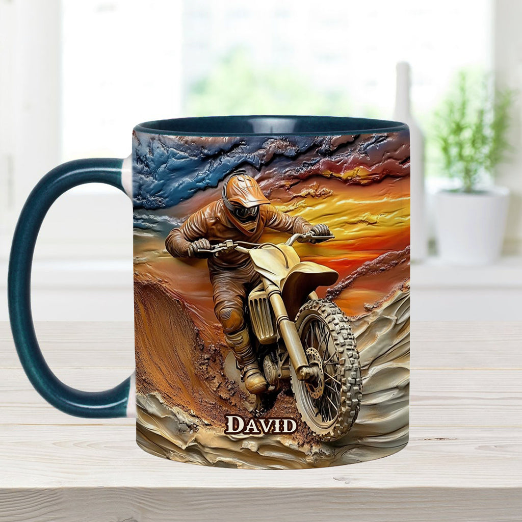 Né pour rouler - Mug personnalisé à motif motocross