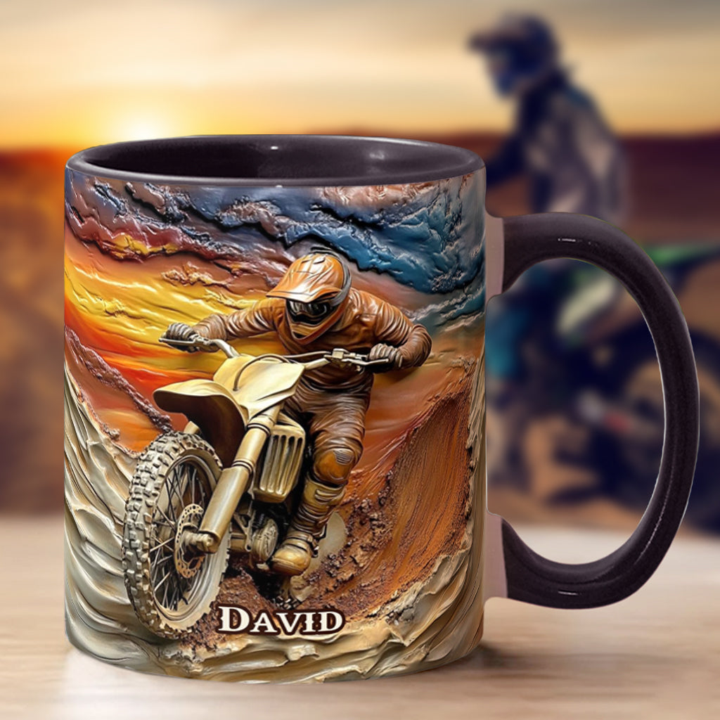Né pour rouler - Mug personnalisé à motif motocross