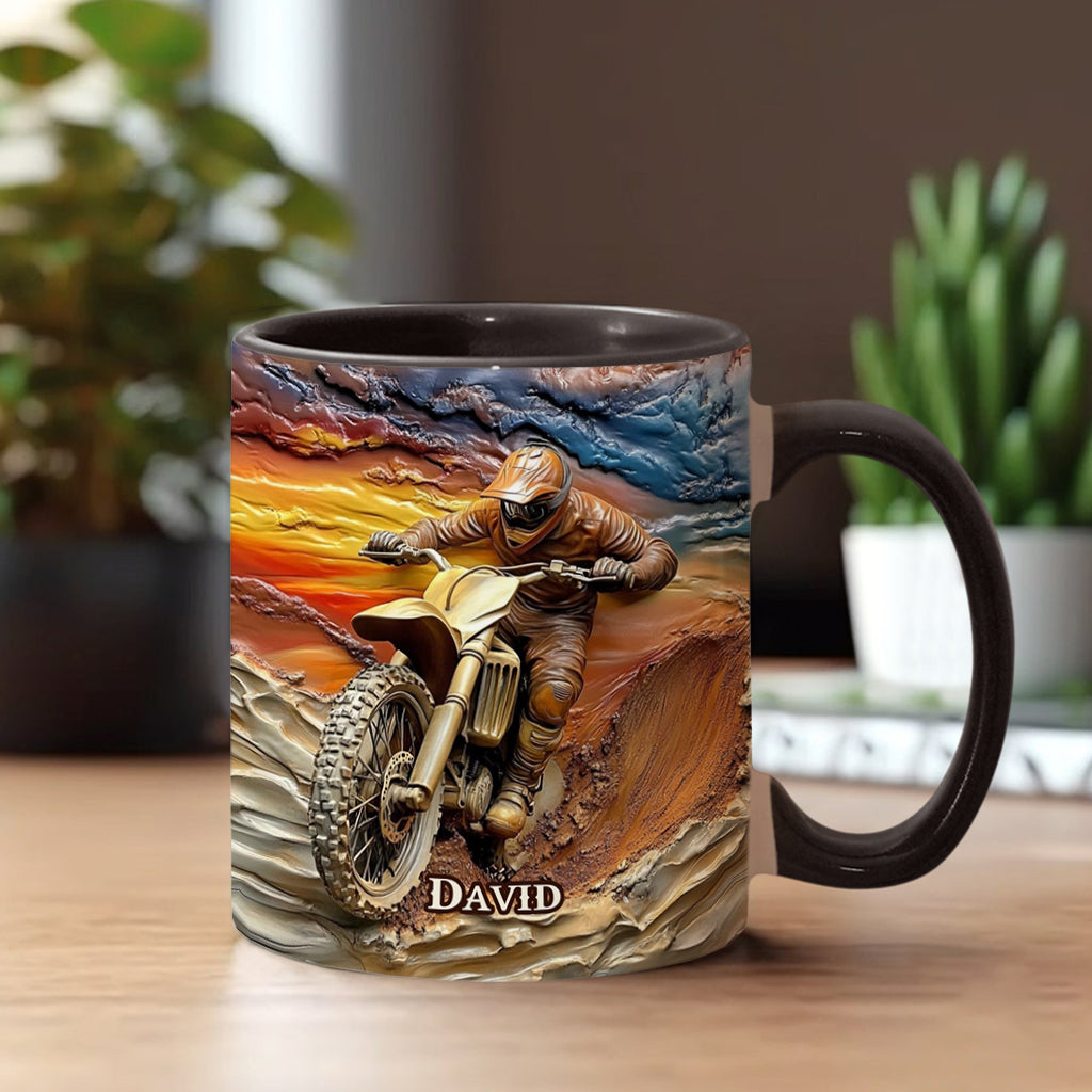 Né pour rouler - Mug personnalisé à motif motocross